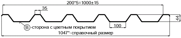 Фото: Профнастил С44 х 1000 - B (PURETAN-20-RR35-0.5) в Подольске