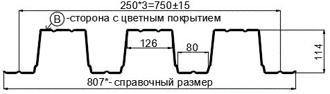 Фото: Профнастил Н114 х 750 - B (ПЭ-01-9003-0.8) в Подольске