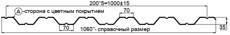 Фото: Профнастил НС35 х 1000 - A (ПЭ-01-1014-0.45) в Подольске