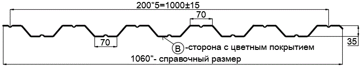 Фото: Профнастил НС35 х 1000 - B (PURETAN-20-RR23-0.5) в Подольске