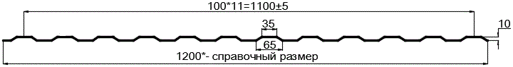 Фото: Профнастил оцинкованный МП10 х 1100 (ОЦ-01-БЦ-СТ) в Подольске