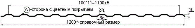 Фото: Профнастил МП10 х 1100 - A (ПЭ-01-3005-0.65) в Подольске