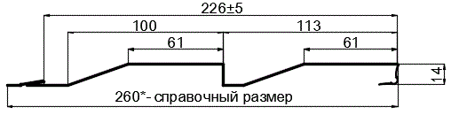 Фото: Сайдинг МП СК-14х226 (Steelmatt-20-7024-0.4±0.08мм) в Подольске