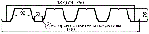 Фото: Профнастил Н75 х 750 - A (ПЭ-01-1015-0.7) в Подольске