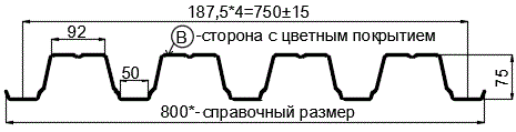 Фото: Профнастил Н75 х 750 - B (ПЭ-01-7004-0.65) в Подольске