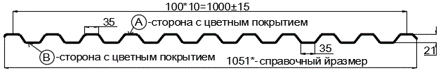 Фото: Профнастил С21 х 1000 - A (ECOSTEEL_MA_Д-01-МореныйДуб-0.5) в Подольске