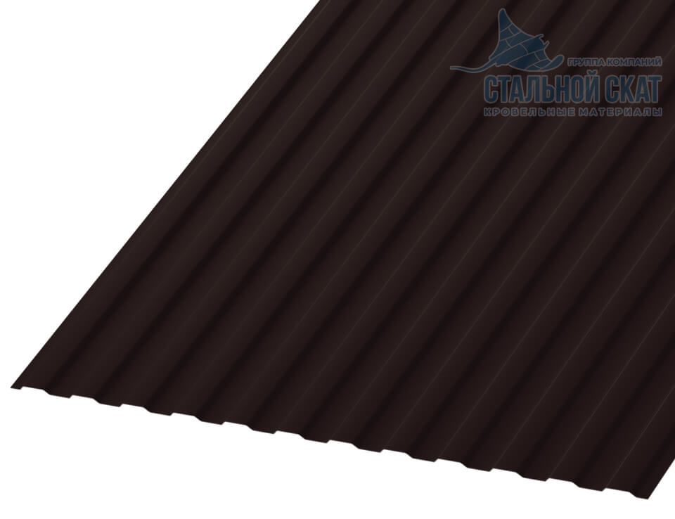 Профнастил МП10 х 1100 - A (VALORI-20-DarkBrown-0.5)
